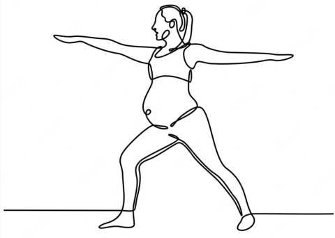 schwangere frau macht hatha yoga